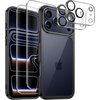image:imageJETech 5 in 1 Case for iPhone 17 Pro Max AntiYellowing Clear  2 Tempered Glass Screen Protectors 2 Camera Lens Protectors Shockproof Bumper Phone CoverBlack