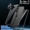 image:imageJETech 5 in 1 Case for iPhone 17 Pro Max AntiYellowing Clear  2 Tempered Glass Screen Protectors 2 Camera Lens Protectors Shockproof Bumper Phone CoverBlack