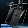 image:imageJETech 5 in 1 Case for iPhone 17 Pro Max AntiYellowing Clear  2 Tempered Glass Screen Protectors 2 Camera Lens Protectors Shockproof Bumper Phone CoverBlack