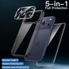 image:imageJETech 5 in 1 Case for iPhone 17 Pro Max AntiYellowing Clear  2 Tempered Glass Screen Protectors 2 Camera Lens Protectors Shockproof Bumper Phone CoverBlack