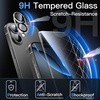 image:imageJETech 5 in 1 Case for iPhone 17 Pro Max AntiYellowing Clear  2 Tempered Glass Screen Protectors 2 Camera Lens Protectors Shockproof Bumper Phone CoverBlack