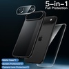 image:imageJETech 5 in 1 Matte Case for iPhone 17 Pro Max Black  2 Tempered Glass Screen Protectors 2 Camera Lens Protectors Translucent Back Protective Phone CoverBlack