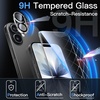 image:imageJETech 5 in 1 Matte Case for iPhone 17 Pro Max Black  2 Tempered Glass Screen Protectors 2 Camera Lens Protectors Translucent Back Protective Phone CoverBlack