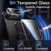 image:imageJETech 5 in 1 Matte Case for iPhone 17 Pro Max Black  2 Tempered Glass Screen Protectors 2 Camera Lens Protectors Translucent Back Protective Phone CoverBlack