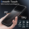 image:imageJETech 5 in 1 Matte Case for iPhone 17 Pro Max Black  2 Tempered Glass Screen Protectors 2 Camera Lens Protectors Translucent Back Protective Phone CoverBlack