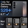 image:imageJETech Camera Lens Protector for Samsung Galaxy S26 Black 1 Set  9H Tempered Glass Metal Individual Ring Cover Easy Installation Tray HD ClearGalaxy S26 Plus