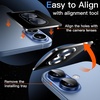 image:imageJETech Camera Lens Protector for iPhone 17 Black 1 Set  9H Tempered Glass Metal Individual Ring Cover Easy Installation Tray HD ClearBlue