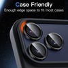image:imageJETech Camera Lens Protector for iPhone 17 Pro17 Pro Max Orange 1 Set  9H Tempered Glass Metal Individual Ring Cover Easy Installation Tray HD ClearBlack