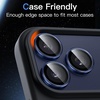 image:imageJETech Camera Lens Protector for iPhone 17 Pro17 Pro Max Orange 1 Set  9H Tempered Glass Metal Individual Ring Cover Easy Installation Tray HD ClearDeep Blue