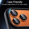 image:imageJETech Camera Lens Protector for iPhone 17 Pro17 Pro Max Orange 1 Set  9H Tempered Glass Metal Individual Ring Cover Easy Installation Tray HD ClearOrange
