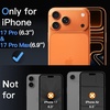 image:imageJETech Camera Lens Protector for iPhone 17 Pro17 Pro Max Orange 1 Set  9H Tempered Glass Metal Individual Ring Cover Easy Installation Tray HD ClearOrange