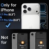 image:imageJETech Camera Lens Protector for iPhone 17 Pro17 Pro Max Orange 1 Set  9H Tempered Glass Metal Individual Ring Cover Easy Installation Tray HD ClearSilver
