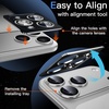 image:imageJETech Camera Lens Protector for iPhone 17 Pro17 Pro Max Orange 1 Set  9H Tempered Glass Metal Individual Ring Cover Easy Installation Tray HD ClearSilver