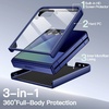 image:imageJETech Case for Samsung Galaxy Z Flip 7 Blue Shadow  Builtin Front Screen Protector Slim Hard PC Design Shockproof Protection AntiScratch FinishBlue Shadow