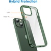 image:imageJETech Case for iPhone 13 AntiYellowing Clear  Shockproof Protection Scratch Resistant Hard PC Back Durable Transparent TPU BumperAlpine Green