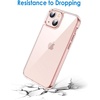 image:imageJETech Case for iPhone 13 AntiYellowing Clear  Shockproof Protection Scratch Resistant Hard PC Back Durable Transparent TPU BumperPink