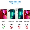 image:imageJETech Case for iPhone 13 AntiYellowing Clear  Shockproof Protection Scratch Resistant Hard PC Back Durable Transparent TPU BumperRed