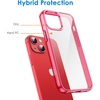image:imageJETech Case for iPhone 13 AntiYellowing Clear  Shockproof Protection Scratch Resistant Hard PC Back Durable Transparent TPU BumperRed