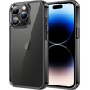 image:imageJETech Case for iPhone 14 AntiYellowing Clear  Shockproof Protection Scratch Resistant Hard PC Back Durable Transparent TPU BumperBlack