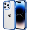 image:imageJETech Case for iPhone 14 AntiYellowing Clear  Shockproof Protection Scratch Resistant Hard PC Back Durable Transparent TPU BumperBlue
