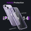 image:imageJETech Case for iPhone 14 AntiYellowing Clear  Shockproof Protection Scratch Resistant Hard PC Back Durable Transparent TPU BumperDeep Purple