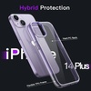 image:imageJETech Case for iPhone 14 AntiYellowing Clear  Shockproof Protection Scratch Resistant Hard PC Back Durable Transparent TPU BumperDeep Purple