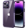 image:imageJETech Case for iPhone 14 AntiYellowing Clear  Shockproof Protection Scratch Resistant Hard PC Back Durable Transparent TPU BumperDeep Purple