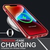 image:imageJETech Case for iPhone 14 AntiYellowing Clear  Shockproof Protection Scratch Resistant Hard PC Back Durable Transparent TPU BumperRed