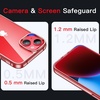 image:imageJETech Case for iPhone 14 AntiYellowing Clear  Shockproof Protection Scratch Resistant Hard PC Back Durable Transparent TPU BumperRed