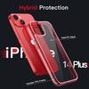image:imageJETech Case for iPhone 14 AntiYellowing Clear  Shockproof Protection Scratch Resistant Hard PC Back Durable Transparent TPU BumperRed
