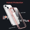 image:imageJETech Case for iPhone 14 AntiYellowing Clear  Shockproof Protection Scratch Resistant Hard PC Back Durable Transparent TPU BumperRose Gold