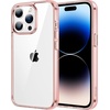 image:imageJETech Case for iPhone 14 AntiYellowing Clear  Shockproof Protection Scratch Resistant Hard PC Back Durable Transparent TPU BumperRose Gold