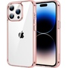 image:imageJETech Case for iPhone 14 AntiYellowing Clear  Shockproof Protection Scratch Resistant Hard PC Back Durable Transparent TPU BumperRose Gold