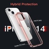 image:imageJETech Case for iPhone 14 AntiYellowing Clear  Shockproof Protection Scratch Resistant Hard PC Back Durable Transparent TPU BumperRose Gold