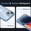 image:imageJETech Case for iPhone 14 AntiYellowing Clear  Shockproof Protection Scratch Resistant Hard PC Back Durable Transparent TPU BumperSierra Blue