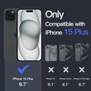 image:imageJETech Case for iPhone 15 AntiYellowing Clear  Shockproof Protection Scratch Resistant Hard PC Back Durable Transparent TPU BumperBlack