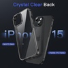 image:imageJETech Case for iPhone 15 AntiYellowing Clear  Shockproof Protection Scratch Resistant Hard PC Back Durable Transparent TPU BumperBlack