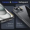 image:imageJETech Case for iPhone 15 AntiYellowing Clear  Shockproof Protection Scratch Resistant Hard PC Back Durable Transparent TPU BumperBlack