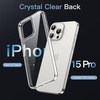 image:imageJETech Case for iPhone 15 AntiYellowing Clear  Shockproof Protection Scratch Resistant Hard PC Back Durable Transparent TPU BumperClear