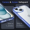 image:imageJETech Case for iPhone 15 AntiYellowing Clear  Shockproof Protection Scratch Resistant Hard PC Back Durable Transparent TPU BumperDark Blue