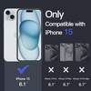 image:imageJETech Case for iPhone 15 AntiYellowing Clear  Shockproof Protection Scratch Resistant Hard PC Back Durable Transparent TPU BumperDark Blue