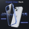 image:imageJETech Case for iPhone 15 AntiYellowing Clear  Shockproof Protection Scratch Resistant Hard PC Back Durable Transparent TPU BumperDark Blue