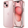 image:imageJETech Case for iPhone 15 AntiYellowing Clear  Shockproof Protection Scratch Resistant Hard PC Back Durable Transparent TPU BumperPink