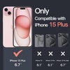 image:imageJETech Case for iPhone 15 AntiYellowing Clear  Shockproof Protection Scratch Resistant Hard PC Back Durable Transparent TPU BumperPink