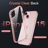 image:imageJETech Case for iPhone 15 AntiYellowing Clear  Shockproof Protection Scratch Resistant Hard PC Back Durable Transparent TPU BumperPink