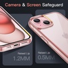 image:imageJETech Case for iPhone 15 AntiYellowing Clear  Shockproof Protection Scratch Resistant Hard PC Back Durable Transparent TPU BumperPink