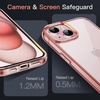 image:imageJETech Case for iPhone 15 AntiYellowing Clear  Shockproof Protection Scratch Resistant Hard PC Back Durable Transparent TPU BumperRose Gold