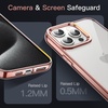 image:imageJETech Case for iPhone 15 AntiYellowing Clear  Shockproof Protection Scratch Resistant Hard PC Back Durable Transparent TPU BumperRose Gold