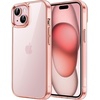 image:imageJETech Case for iPhone 15 AntiYellowing Clear  Shockproof Protection Scratch Resistant Hard PC Back Durable Transparent TPU BumperRose Gold
