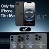 image:imageJETech Case for iPhone 16 AntiYellowing Clear  Shockproof Protection Scratch Resistant Hard PC Back Durable Transparent TPU BumperBlack